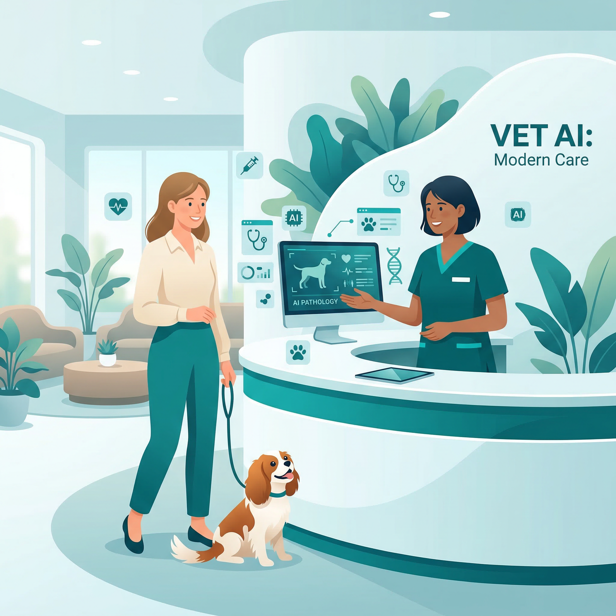 Veterinarian caring for a pet